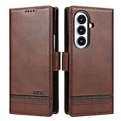 cheap Samsung Cases-Phone Case For Samsung Galaxy Z Fold 7 Z Fold 6 Z Fold 5 Z Fold 4 Back Cover Card Slot Shockproof Retro TPU PU Leather