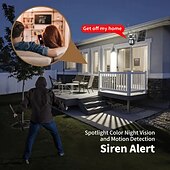 cheap Indoor IP Network Cameras-Outdoor Solar-powered Camera With Smart Ai Alerts Wifi Camera With Dual Lenses 360 View Of Home Security System With Human Detection Automatic Tracking Colour Night Vision And Pir Sensor.