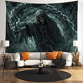 cheap Wall Tapestries-Tapestry Banners Blanket Grim Reaper 3D Dark Punk Gothic Style Party Dorm Shooting Backgrounds Home Decor