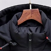 billiga Herrarnas puffer väst-Herr Pufferväst Väst Gilet Semester Dagligen Datum Mode Ledigt Höst vinter Ficka Polyester Håller värmen Bekväm Ensfärgat Dragkedja Huva Normal Svart Grå Väst