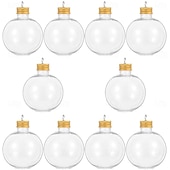 abordables Ornements-Lot de 10 boules d&#039;alcool de Noël transparentes de 50 ml/100 ml, ornements à remplir pour sapin de Noël avec pendentif en argent et en or, boules d&#039;alcool suspendues pour bricolage, décoration de fête