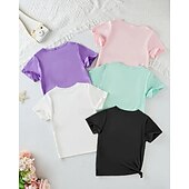 お買い得  男の子の3D動物-男の子用おもしろイタリアンブレインロットグラフィックTシャツ5枚セット。かわいい小さなブレインロット、サメ、靴、タイヤ、カエル、バナナ、ゴリラ、コーヒー、忍者、トレの漫画プリントが特徴の男の子用夏用半袖Tシャツ5枚セット。