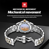 levne Mechanické hodinky-OLEVS Muži mechanické hodinky kreativita Sportovní Módní Hodinky na běžné nošení Automatické natahování Svítící Věčný kalendář Kalendář Ocel Hodinky