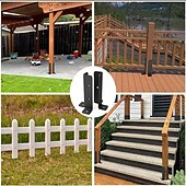 abordables Matériaux de Construction-Ensemble de supports d&#039;ancrage réglables pour poteaux de terrasse de 1,5 x 1,5, 2 x 2, 2 x 4 et 4 x 4, support en métal lourd pour clôture en bois et gazebo