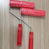 preiswerte Baubedarf-7-Zoll-strukturiertes Kunstdekorationswerkzeug, DIY-Farbroller – 1 Krokodilledermuster mit rotem Griff, langlebiger Kunststoff, einfach zu verwenden für realistische Holzmaserung &amp;geprägte Wände