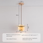 お買い得  シリンダーデザイン-芸術的な大理石の球体ペンダントライト、木製の温白色ライト、E29調節可能なチェーン