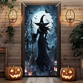 abordables Halloween Door Covers-Halloween Door Covers Door Tapestry Door Curtain Decoration Backdrop Door Banner for Front Door Farmhouse Holiday Party Indoor Outdoor Decor Supplies