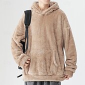 economico Cime-Per uomo Felpa in pile Felpa con cappuccio in pile Felpa termica Manica Lunga Con Cappuccio Top Esterno Calore Termico Inverno Poliestere Grigio scuro Nero Bianco Tennis Allenamento Corsa
