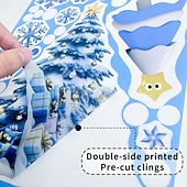 Недорогие Наклейка-9 листов рождественских наклеек на окна, декоративных наклеек, креативный мультяшный Санта-Клаус, колокольчики, снежинки &amp;снеговики, статическое электричество, новый дом для отдыха &amp;декор магазина