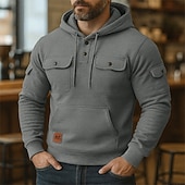 Недорогие Тактический худи-Муж. Толстовка Толстовка на пуговицах Толстовка из флиса Тактическая толстовка Черный Бордовый Темно синий Синий Хаки Капюшон Полотняное плетение Мульти карман