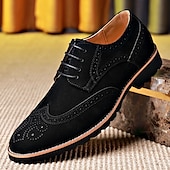 abordables Officiel-Chaussures derby brogue marron pour homme – Chaussures habillées à lacets vintage pour le travail, le quotidien et les tenues décontractées élégantes