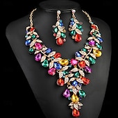 abordables Parures de Bijoux-Parure de bijoux 2 Chrome Boucles d&#039;oreilles Collier Femmes Élégant ancien Mode Le style rétro Classique Parure de Bijoux Pour Mariage Soirée robe demoiselle d honneur