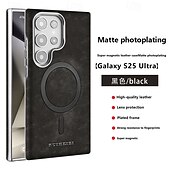 halpa Samsung-kotelot-puhelin Etui Käyttötarkoitus Samsung Galaxy S25 Ultra Plus S24 Ultra Plus S23 Ultra Takakuori Tukee langatonta latausta Iskunkestävä Retro TPU PU-nahka