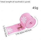Недорогие Упаковка подарков-рождественские ленты для рукоделия, рождественские ленты с проволочным краем, украшения в виде оленей, ленты для упаковки подарков, ёлочные украшения, праздничные принадлежности