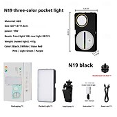 abordables Accessoires pour caméra de téléphone portable-Lampe vidéo LED 1200 Ah rechargeable et portable, éclairage pour appareil photo, 3 effets lumineux, pour vlogging, selfie