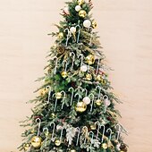 billige Ornamenter-6 stk. juletre-pynt i akryl, gjennomsiktige krystall-istapp-anheng, fargerike hengende dekorasjoner til juletre og høytidsfester