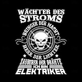  Männer Elektriker T-Shirt - "Wächter der Macht Herr der Lichter Zauberer der Drähte" Lustiger Arbeitszitat Kurzarm Grafik T-Shirt