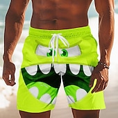 billiga Retro Vintage &amp; Etik-Herr 3D-seriefigur Le ansikte Stora ögon Badshorts Boardshorts Medium Midja Rolig Utomhus Semester Vardag Sidfickor Mesh foder Elastisk dragsko i midjan Designer Kläder