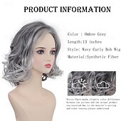 Недорогие старший парик-Парики боб средней длины с волнистыми волосами для женщин, серо-белые, многослойные, синтетические, для пожилых леди, для повседневного использования в костюме для вечеринки или Хэллоуина