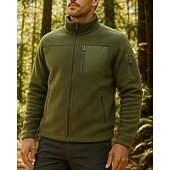 billige Fleece og 3 i 1 jakker-Herre Turjakke Fleece-jakke Vinter utendørs Hold Varm Topper Svart Grønn kaffe Grå