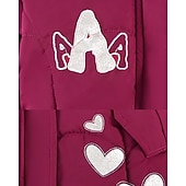economico Giacca in piuma e parka per ragazze-Bambini Ragazze Cappotto in Piuma Cuore Moda Cerniera Scuola Cappotto Capispalla 4-12 Anni Autunno Nero Rosa Vino