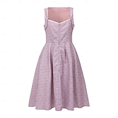 abordables Mujeres-Oktoberfest Vestidos Falda acampanada Trachtenkleader Mucama bávaro Alemán prados Mujer Carnaval Festival de Cerveza Paño de estilo tradicional Vestido Delantal Sin blusa (75CM)