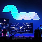 abordables Lumières Décoratives Intelligentes-Lampes triangulaires à LED, wi-fi, Bluetooth, USB, ambiance quantique, veilleuse pour chambre à coucher, décoration créative, appliques murales