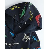 billiga Huvtröjor och tröjor för pojkar-Barn Pojkar hoodie med dragkedja Tecknat Långärmad Dragkedja Höst Grundläggande Bomull Utomhus
