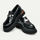 Недорогие Кожаные лоферы премиум-класса-Мужские коричневые кожаные пенни-лоферы с металлической пряжкой – классические туфли для деловых встреч, официальных мероприятий и офиса.