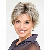 Women's Short Layered Silver Grey Pixie Wig – Heat-Resistant Synthetic Hair for Cosplay, Halloween & Daily Fashion4