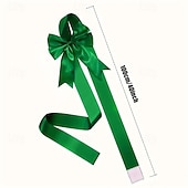 cheap Outdoor Decorations-4PCS Christmas Bow and Ribbon Set – Double-Sided Tape Included, No Assembly Needed, Reusable Non-Electric Door and Cabinet Decorations for Christmas and Halloween