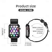 お買い得  スマートウォッチ-LOKMAT OCEAN 2 PRO スマートウォッチ 1.85 インチ スマート·ウォッチ ブルートゥース 歩数計 着信通知 アクティビティトラッカー と互換性があります Android iOS 女性 男性 長時間スタンバイ ハンドフリーコール 防水 IP68 51mmウォッチケース