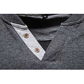 preiswerte Herren Elite T-Shirts &amp; Tanktops-Herren Baumwollhemd Langarm Einfach Cool Täglich Lässig Farbblock Knöpfe Henley Schule Training Outdoor Ganzjahres Grau gefärbt Dunkelmarine Kaki Henley T-Shirt