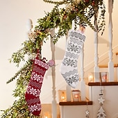 Lot de 2 bas de Noël tricotés, chaussettes de Noël en tricot flocon de neige rouge, décoration de vacances, sacs cadeaux suspendus pour enfants, cheminée &décorations d'arbre de Noël abordables Bas & Porte-bas-Lot de 2 bas de Noël tricotés, chaussettes de Noël en tricot flocon de neige rouge, décoration de vacances, sacs cadeaux suspendus pour enfants, cheminée &décorations d'arbre de Noël