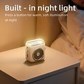 Недорогие Динамики-Магнитная мини-колонка Bluetooth P6, небольшая портативная беспроводная Bluetooth-колонка с громким звуком, часами, ночником и поддержкой TF-карт для домашнего офиса, путешествий на природе, кемпинга,