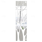 お買い得  建築資材-アクリルミラーウォールステッカー1セット、スプライシングスクリーンパーティションウォールホームアートデカール、取り外し可能な壁紙、壁画ステッカー、自己粘着ツリーブランチコンボDIYデコレーション、リビングルーム、ベッドルーム、バスルーム