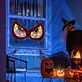 cheap Decorative Lights-Halloween Decorations Spooky Eyes Lights 21 Inch Large Wooden Halloween Window Eye Lights with 8 Color Modes and USB/Battery Operated for Home Wall Window Trees Halloween Decor