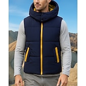 economico Gilet-Per uomo Gilet imbottito Gilet termico Senza Maniche Gilet Esterno Calore Termico Inverno Cerniera Poliestere Nero Rosso Blu Reale Caccia Pesca Arrampicata