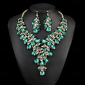 abordables Parures de Bijoux-Parure de bijoux 2 Chrome Boucles d&#039;oreilles Collier Femmes Élégant ancien Mode Le style rétro Classique Parure de Bijoux Pour Mariage Soirée robe demoiselle d honneur