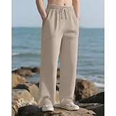 levne Přímá noha-Pánské Tepláky Kordurové kalhoty Kalhoty Tepláky s rovnými nohama Šňůrky Kapsy Elastický pas Bez vzoru Pohodlné Outdoorové sporty Denní Módní Na běžné nošení Vojenská zelená Černá Lehce elastické