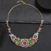 levne Sady šperků-Sady šperků 2 Kubický zirkon Chrome 1 x náhrdelník Náušnice Dámské Elegantní Vinobraní Módní Retro styl Klasika Květinový motiv Sada šperků Pro Svatební Párty Svatební host