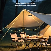 abordables Lampes et lanternes de camping-Guirlande lumineuse de camping, guirlande lumineuse d&#039;extérieur 4 en 1 avec 8 modes d&#039;éclairage, guirlande lumineuse de camping rétractable portable pour randonnée en plein air, jardin, fête,