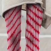  Dames Broeken Leggings Gezellige leggings Streetwear Casual Volledige lengte Hoge taille Meetkundig Elastische taille Afdrukken Ademend Comfortabel Rekbaar Vakantie Straat Alledaagse kleding Rood
