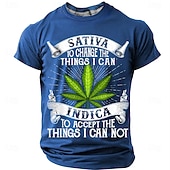  T-shirt grafica per uomo citazione divertente della foglia di cannabis Sativa Indica parodia della preghiera della serenità a manica corta