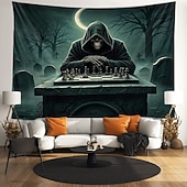 cheap Wall Tapestries-Tapestry Banners Blanket Grim Reaper 3D Dark Punk Gothic Style Party Dorm Shooting Backgrounds Home Decor