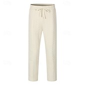 baratos Calças Desportivas-Homens Calças Esportivas Calças Jacquard Com Cordão Bolsos Tecido Conforto Esportes Diário Moda Casual Preto Branco Micro-Elástica