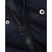 preiswerte Mädchen Daunen- und Parkajacke-Kinder Jungen Daunenmantel Kapuzenjacke Oberbekleidung Buchstabe Langarm Reißverschluss Tasche Mantel Outdoor Täglich Schwarz Rote Marineblau Winter Ab 4 Jahren
