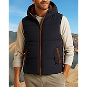 economico Gilet-Per uomo Gilet imbottito Gilet termico Senza Maniche Gilet Esterno Calore Termico Inverno Cerniera Poliestere Nero Rosso Blu Reale Caccia Pesca Arrampicata
