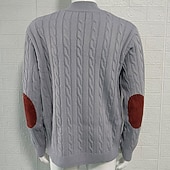 preiswerte Herrenpullover-Herren Pullover Strickpullover Gerippt Stricken Normale Oberteile Knöpfe Gestrickt Einfach Henley Mode Basic Urlaub Alltagskleidung Bekleidung Herbst Winter Schwarz Weiß M L XL