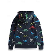billiga Huvtröjor och tröjor för pojkar-Barn Pojkar hoodie med dragkedja Tecknat Långärmad Dragkedja Höst Grundläggande Bomull Utomhus